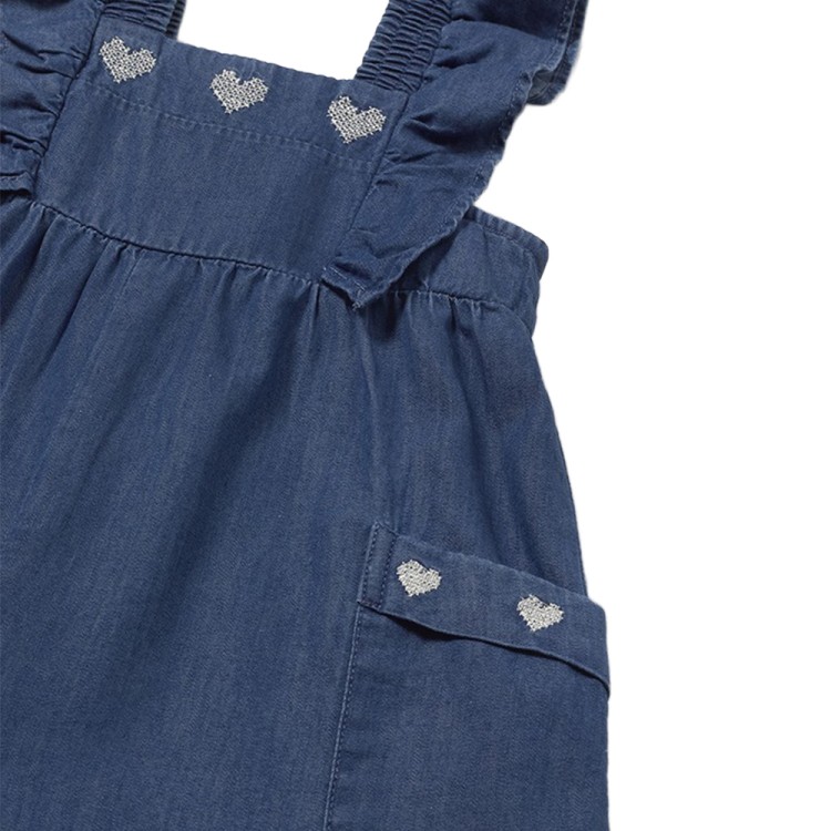 MAYORAL Tuta corta in denim volant neonata