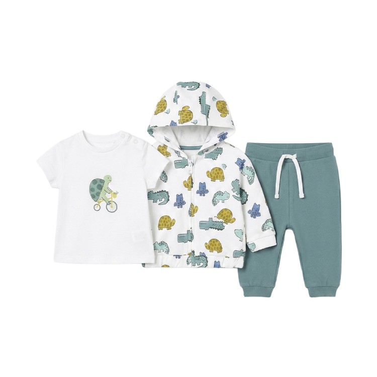 MAYORAL NEWBORN Set verde 3 pezzi neonato