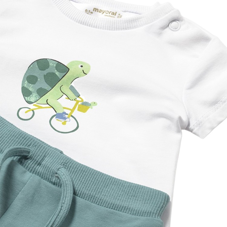 MAYORAL NEWBORN Set verde 3 pezzi neonato