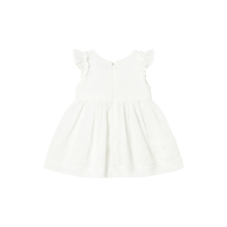 MAYORAL Abito bianco cinta guipur neonata