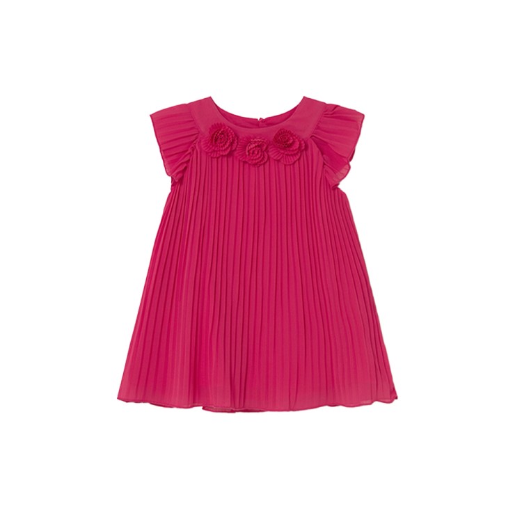 MAYORAL Abito magenta plissettato neonata
