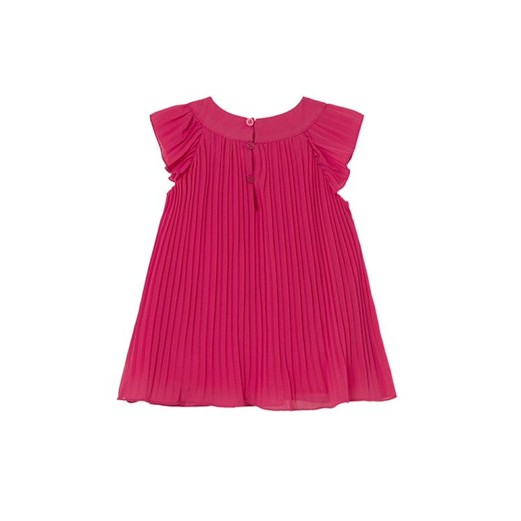 MAYORAL Abito magenta plissettato neonata