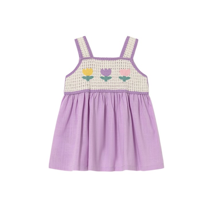 MAYORAL Abito lilla con ricami neonata
