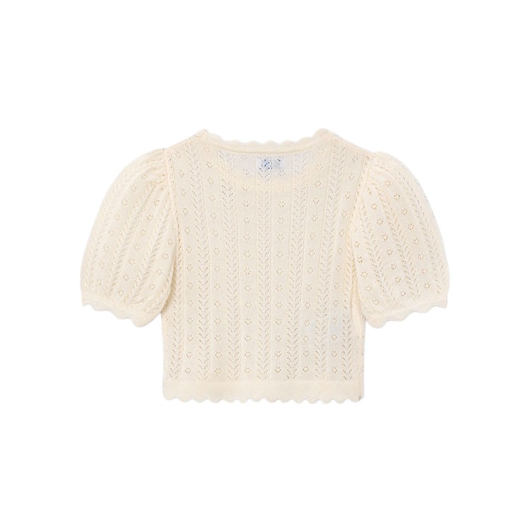 MAYORAL T-shirt panna in maglia di cotone bambina