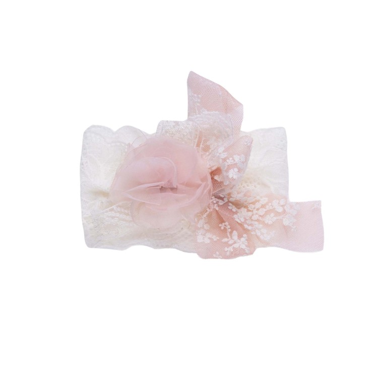 MARLU' Fascetta bianca e rosa neonata