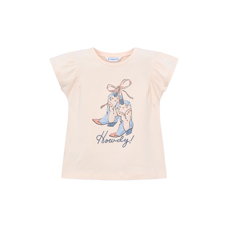 MAYORAL T-shirt rosa con stampa bambina