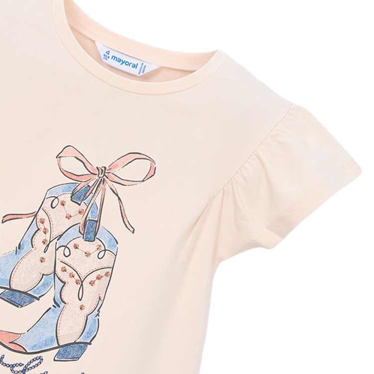 MAYORAL T-shirt rosa con stampa bambina