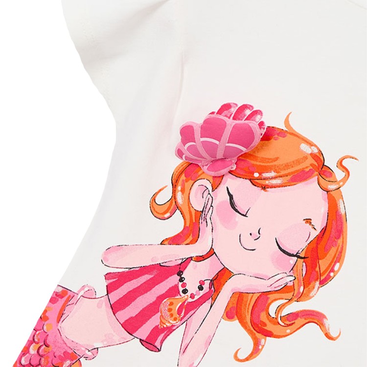 MAYORAL T-shirt bianca con stampa bambina