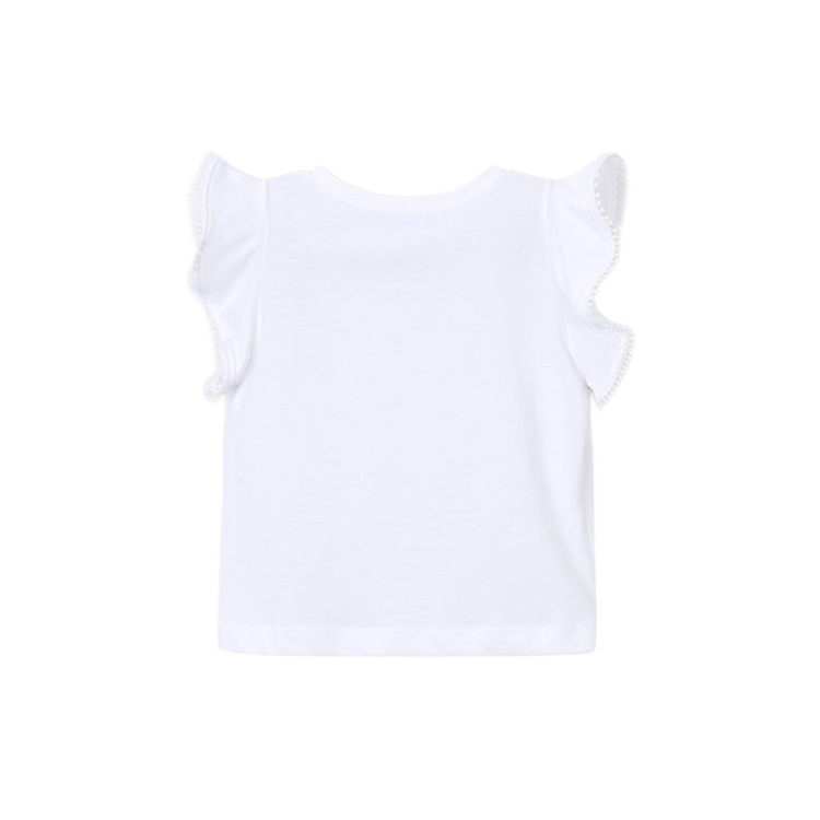 MAYORAL T-shirt bianca volant bambina