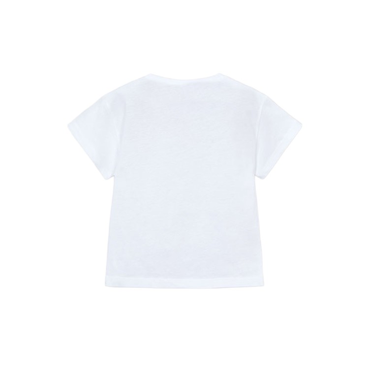 MAYORAL T-shirt bianca con stampa bambina