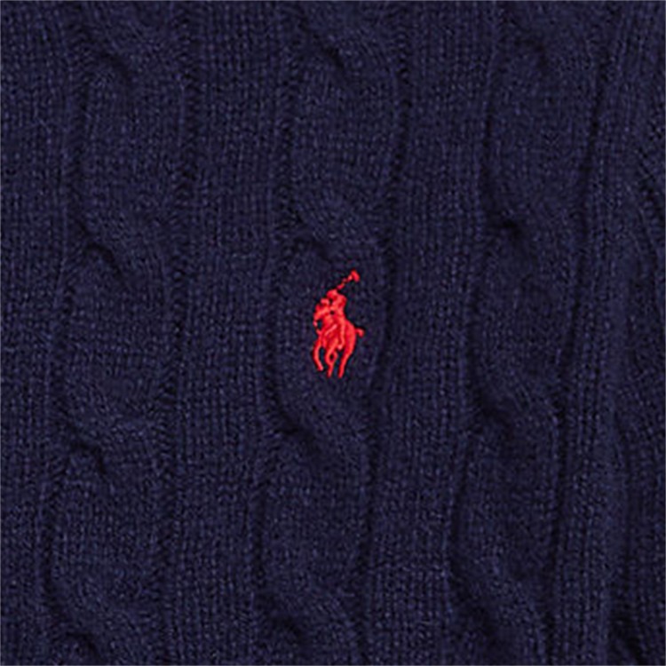 RALPH LAUREN Maglione blu navy a trecce bambini