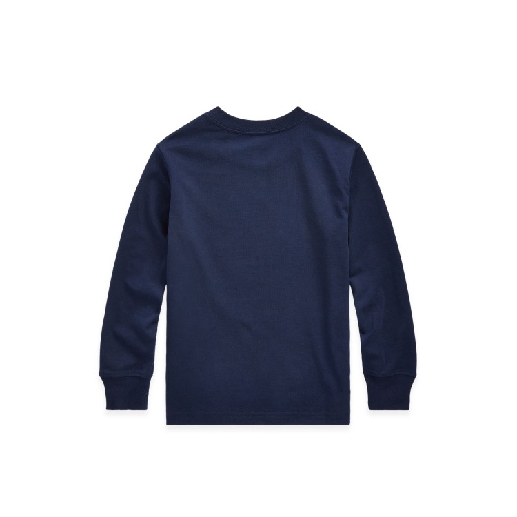 RALPH LAUREN T-shirt navy a maniche lunghe bambini