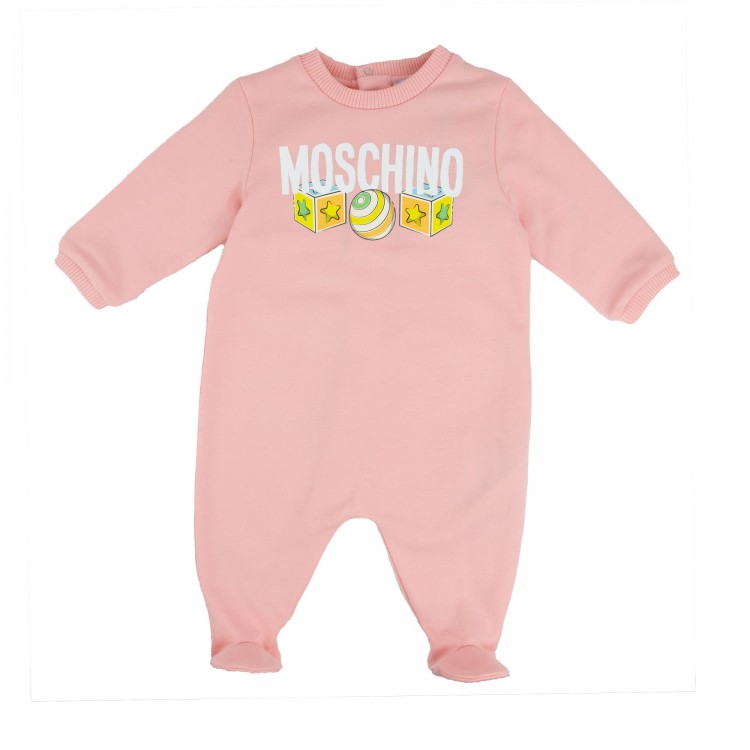 MOSCHINO Tutina rosa neonata