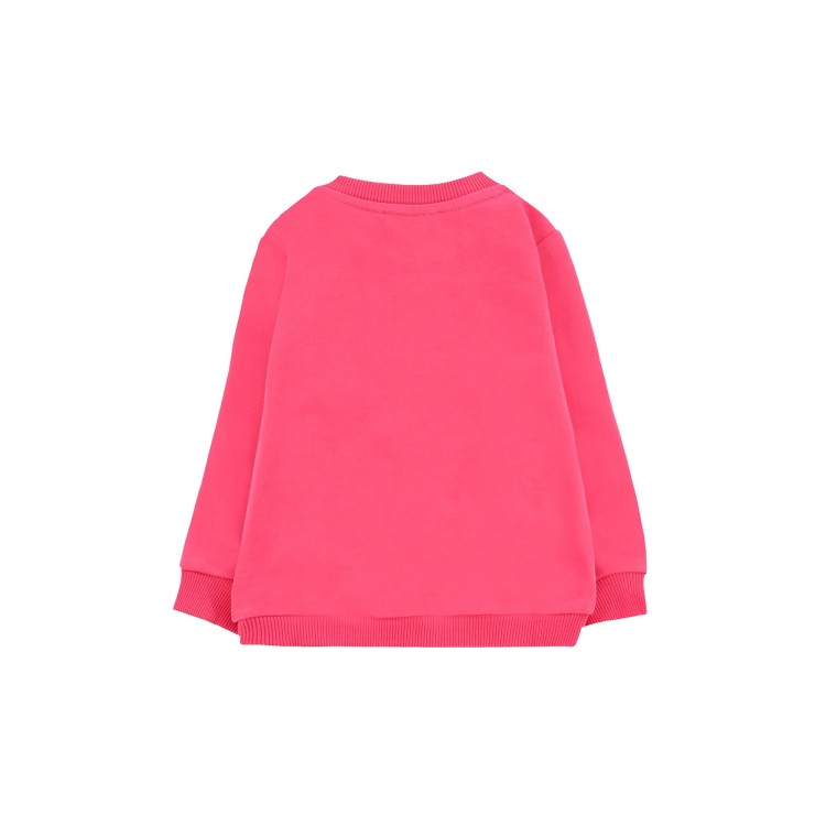 MOSCHINO Felpa fucsia girocollo con Moschino Bear neonata