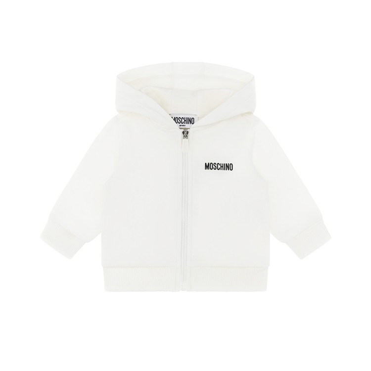 MOSCHINO Felpa bianca full-zip Teddy Bear neonati