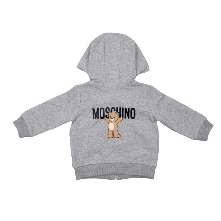 MOSCHINO Felpa grigia full-zip Teddy Bear neonati