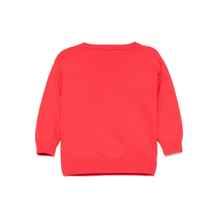 MOSCHINO Maglione rosso con logo e Bear intarsiato neonati