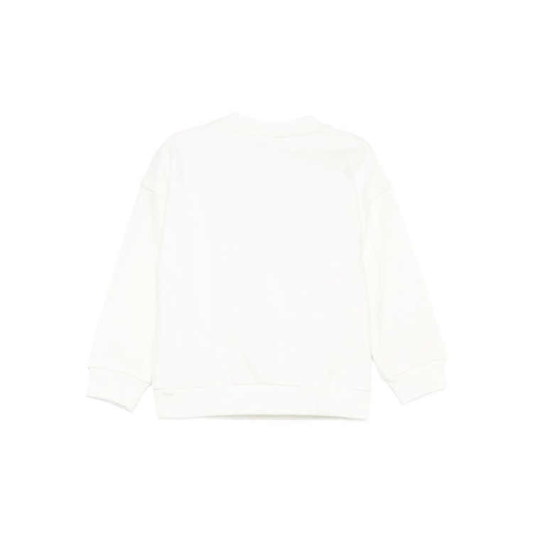 MOSCHINO Felpa bianca girocollo con Moschino Bear neonati