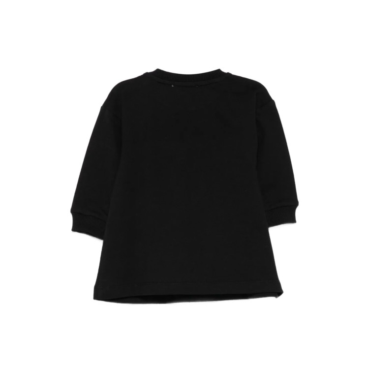MOSCHINO Abito nero con orsetto e logo neonata