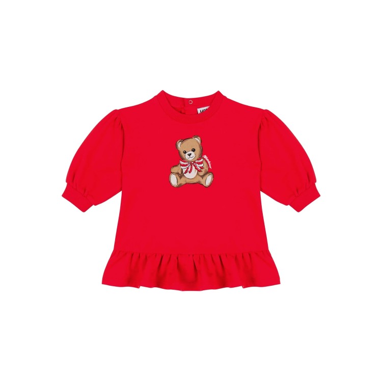 MOSCHINO Abito rosso con orsetto neonata