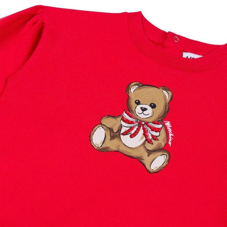 MOSCHINO Abito rosso con orsetto neonata