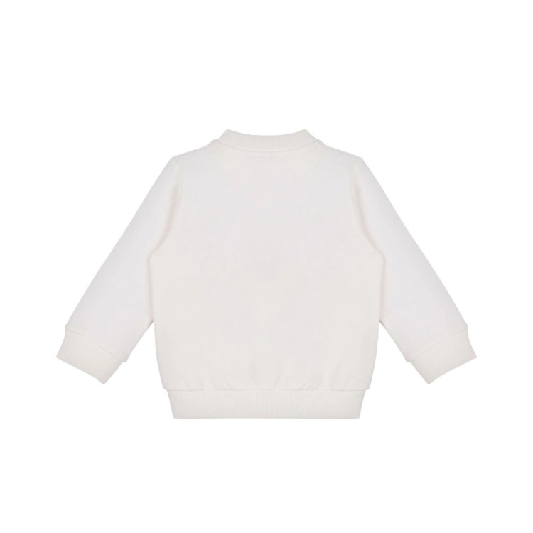 MOSCHINO Felpa bianca girocollo con Moschino Bear neonata