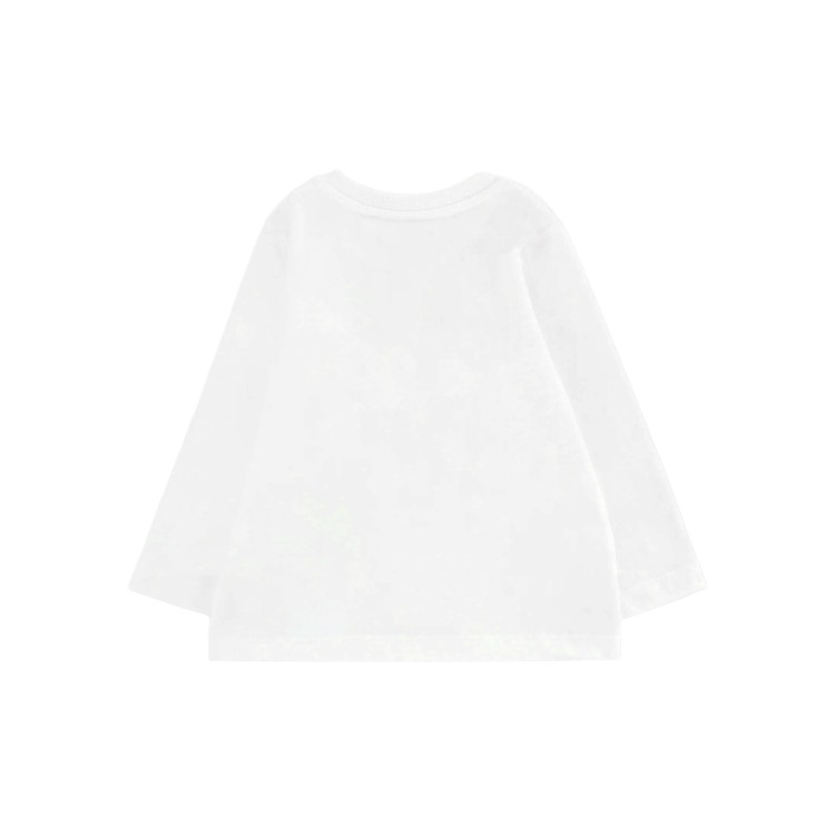 MOSCHINO T-shirt bianca a maniche lunghe logo neonati