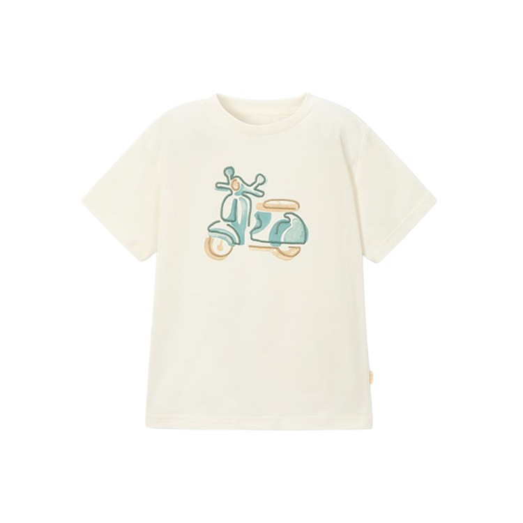 MAYORAL T-shirt panna con ricamo bambino