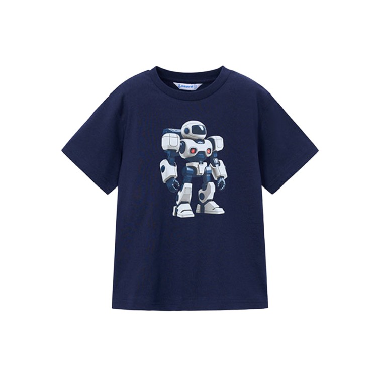 MAYORAL T-shirt blu navy con stampa bambino