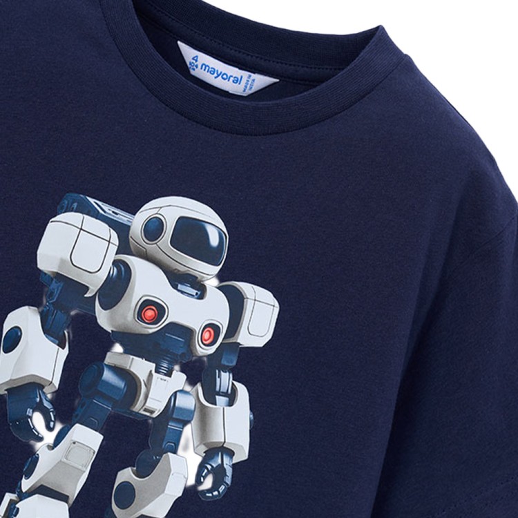 MAYORAL T-shirt blu navy con stampa bambino