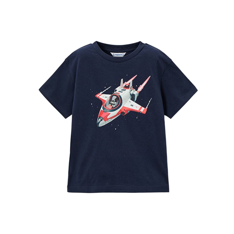 MAYORAL T-shirt blu navy con stampa bambino