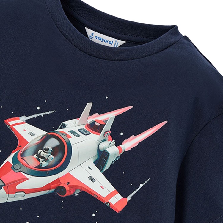 MAYORAL T-shirt blu navy con stampa bambino