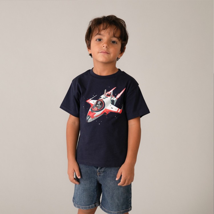 MAYORAL T-shirt blu navy con stampa bambino