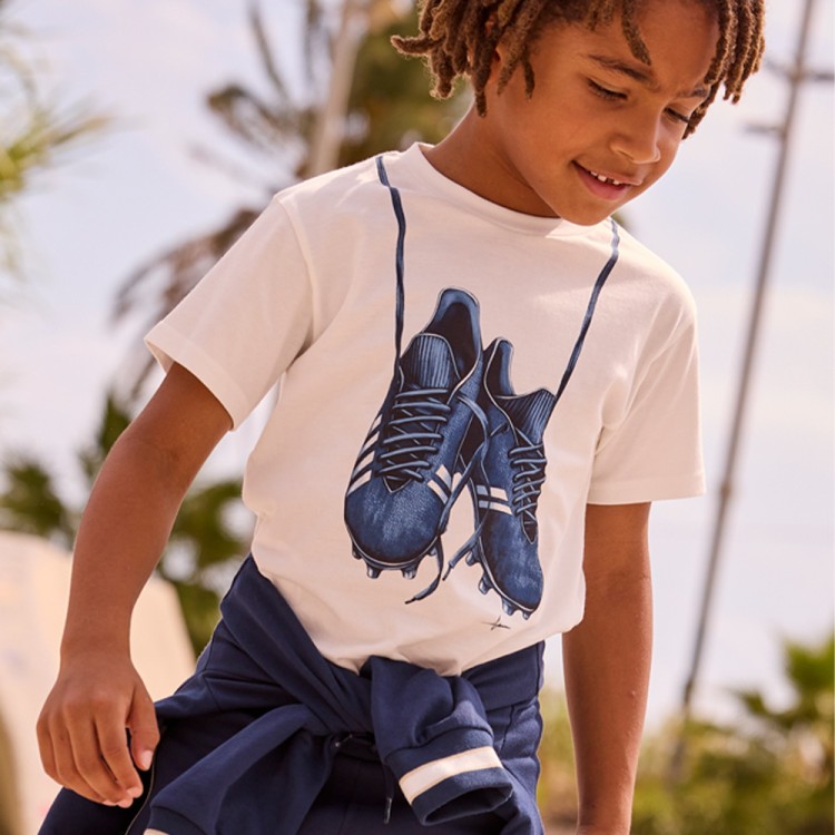 MAYORAL T-shirt panna con stampa bambino