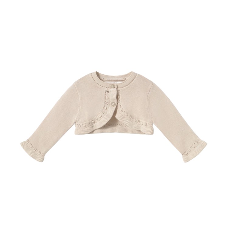 MAYORAL NEWBORN Cardigan beige tricot basic neonata