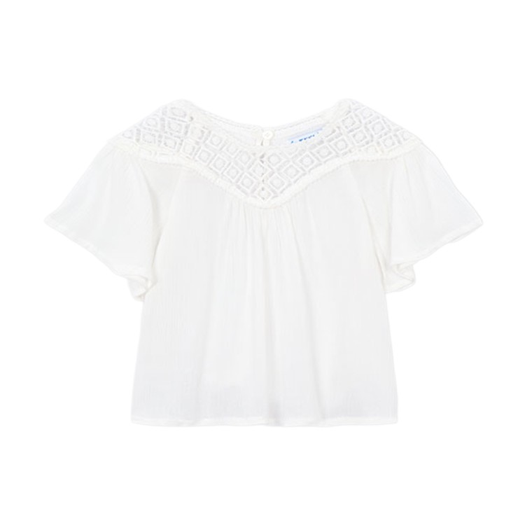 MAYORAL T-shirt panna guipur bambina