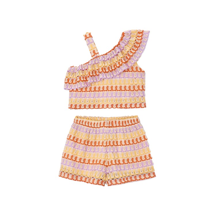 MAYORAL Completo multicolor shorts e top bambina