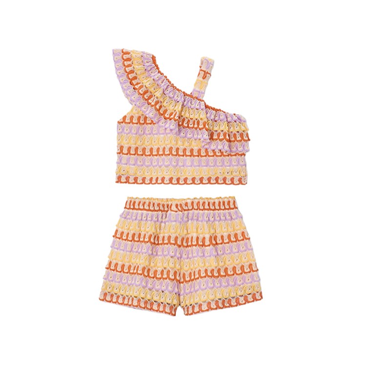 MAYORAL Completo multicolor shorts e top bambina