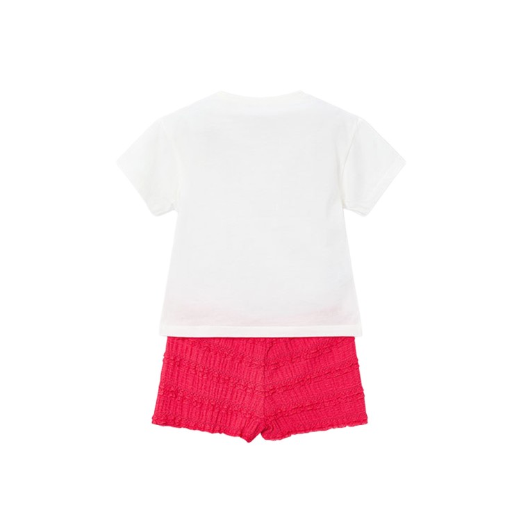 MAYORAL Completo fucsia shorts e t-shirt bambina