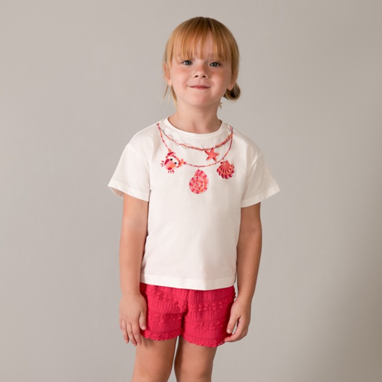 MAYORAL Completo fucsia shorts e t-shirt bambina