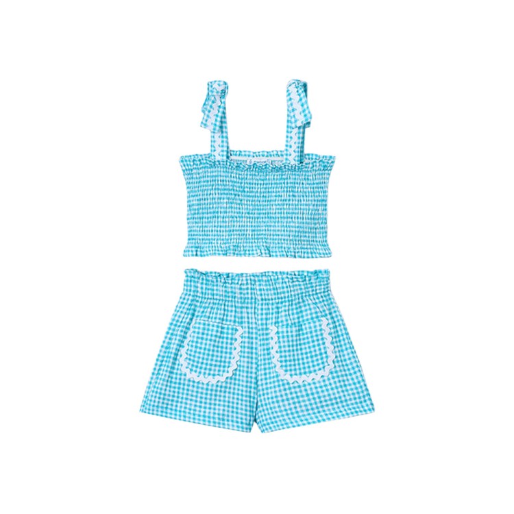 MAYORAL Completo celeste shorts e top bambina