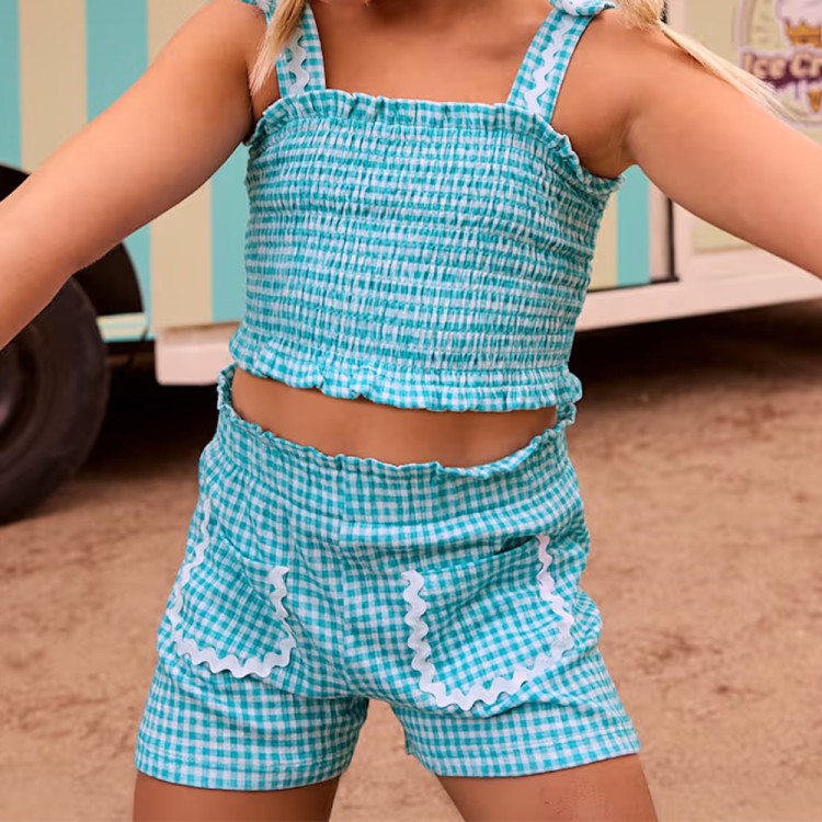 MAYORAL Completo celeste shorts e top bambina