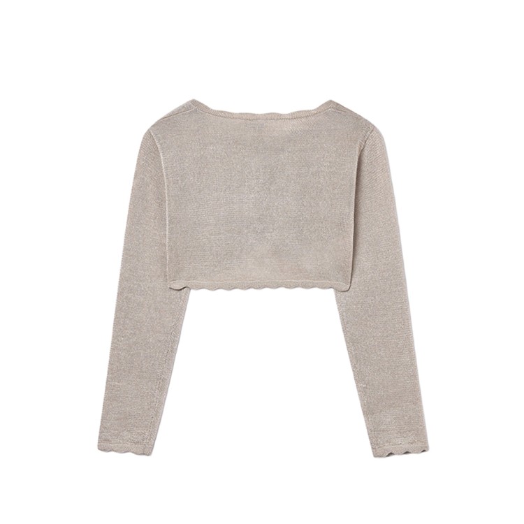 MAYORAL Cardigan beige tricot basic bambina