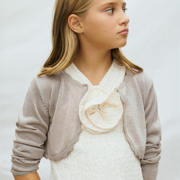 MAYORAL Cardigan beige tricot basic bambina