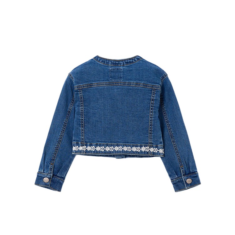 MAYORAL Giacca in jeans con dettagli guipur bambina