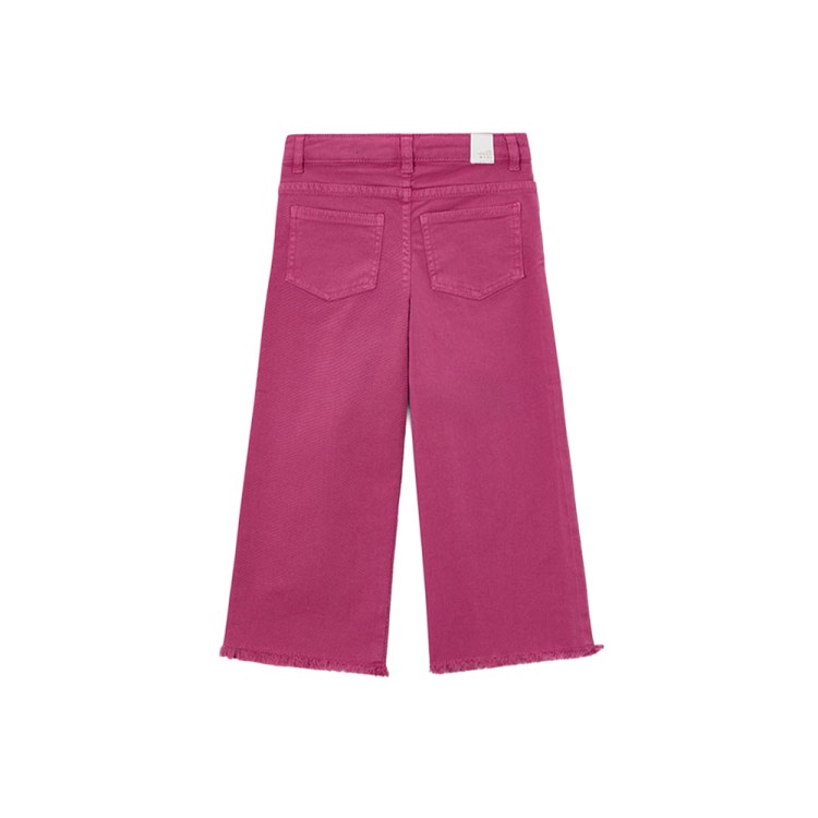 MAYORAL Pantaloni fucsia wide leg in twill bambina
