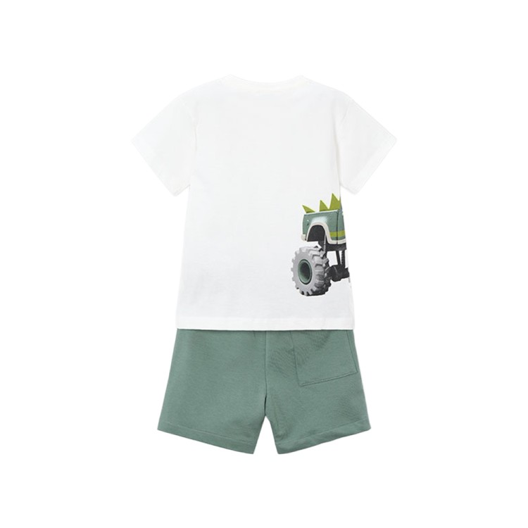 MAYORAL Completo verde t-shirt e shorts bambino