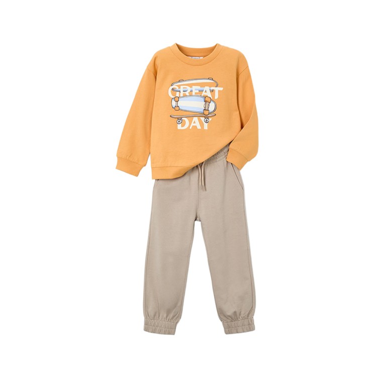 MAYORAL Tuta gialla felpa e pantalone bambino