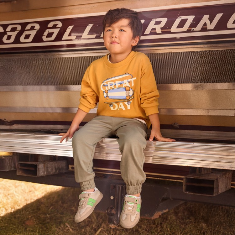 MAYORAL Tuta gialla felpa e pantalone bambino