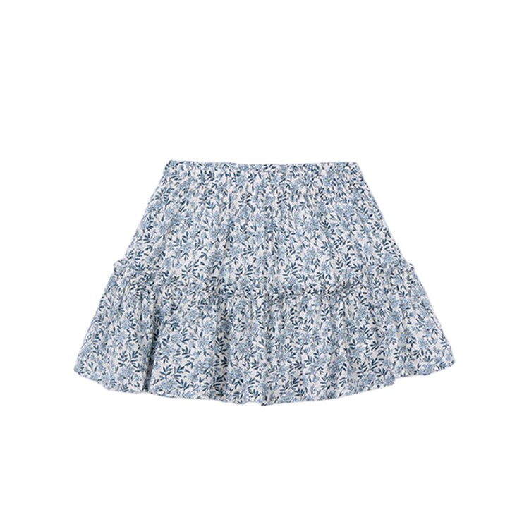 MAYORAL Gonna celeste con ruches stampata bambina